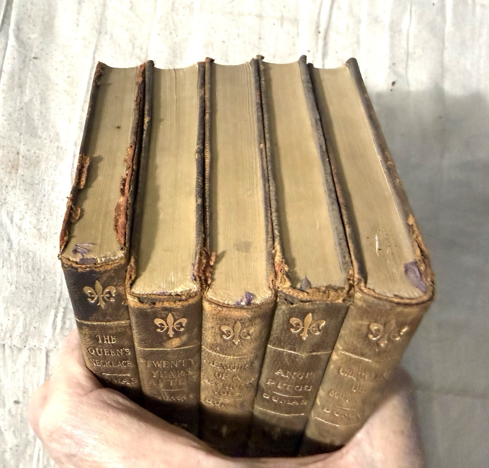 Alexandre Dumas Lot of 5 Circa 1910 Published by Thomas Nelson & Sons Leather