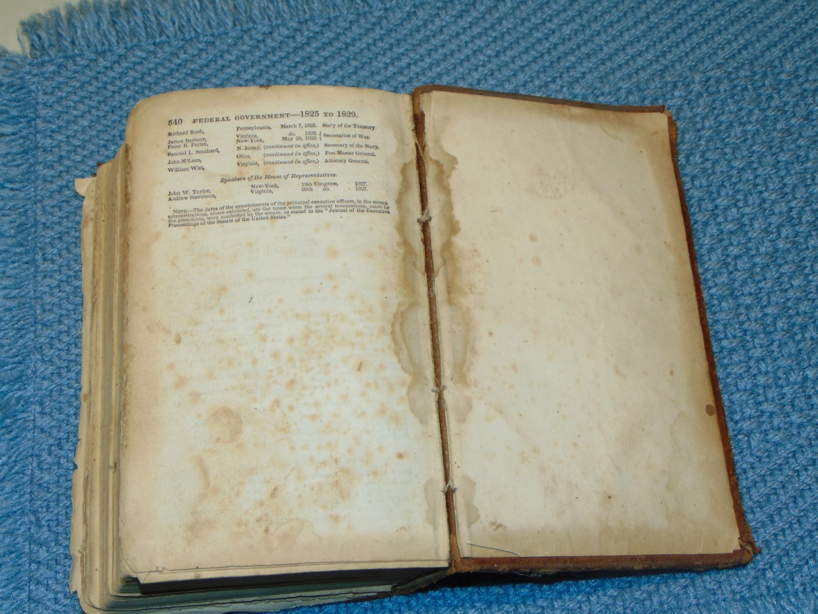 CIRCA 1830 LEATHER-ON-BOARD BOOK: “HISTORY OF THE UNITED STATES”