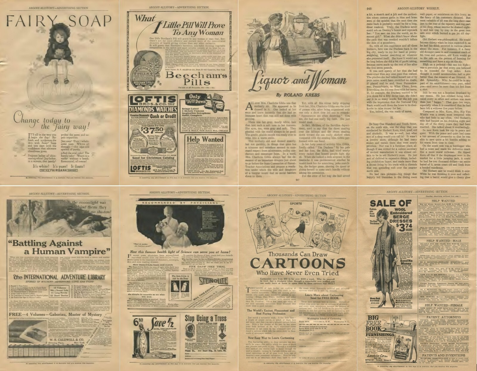 66 Old Issues of The Argosy – Stories of Life Love & Adventure Magazine DVD