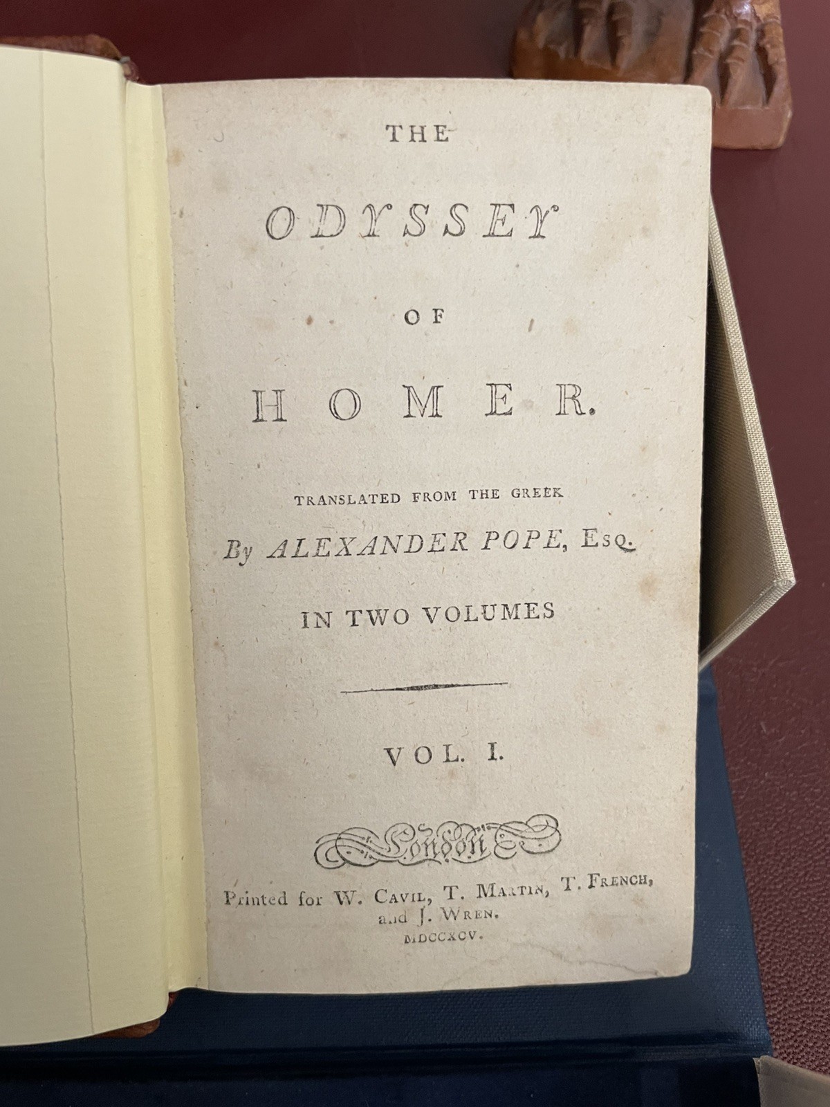 The Odyssey – Homer – Alexander Pope (1795) Leather Bookbinding and Box