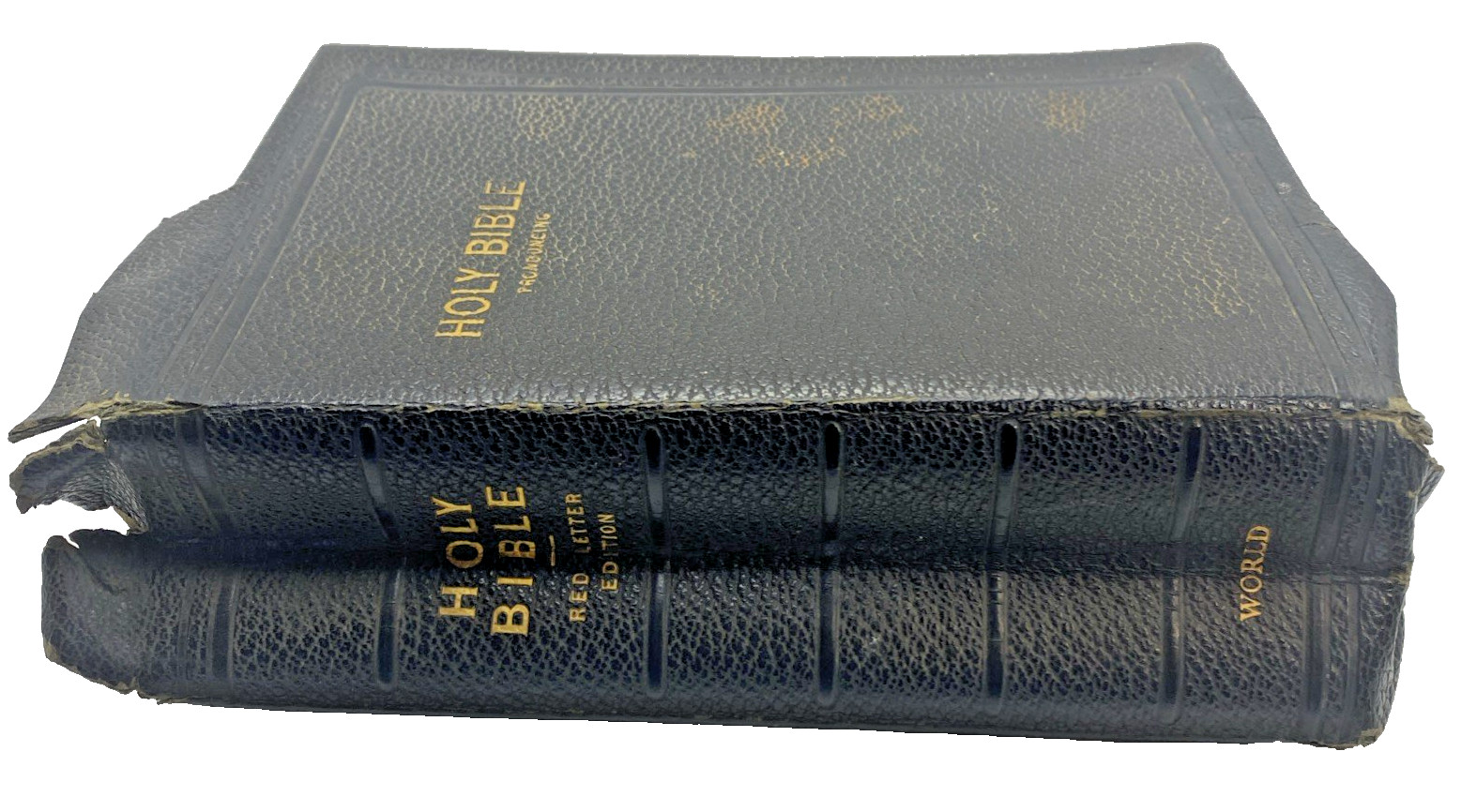 Vintage Holy Bible Red Letter Edition KJV World Publishing Co Leather Bound 1913