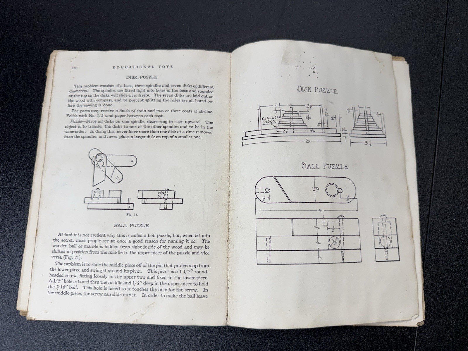 1920 Hardback Book Educational Toys by Louis Peterson Great Illustrations