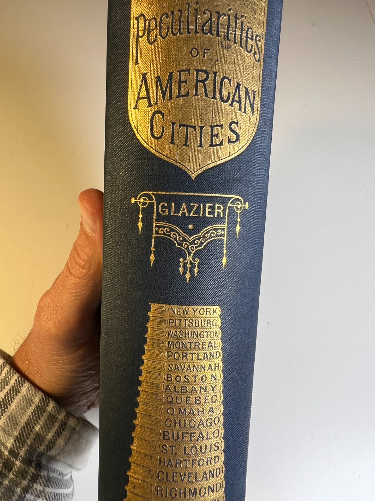 Antique 1886 Ornate Victorian Book Peculiarities of American Cities Gilt Cloth