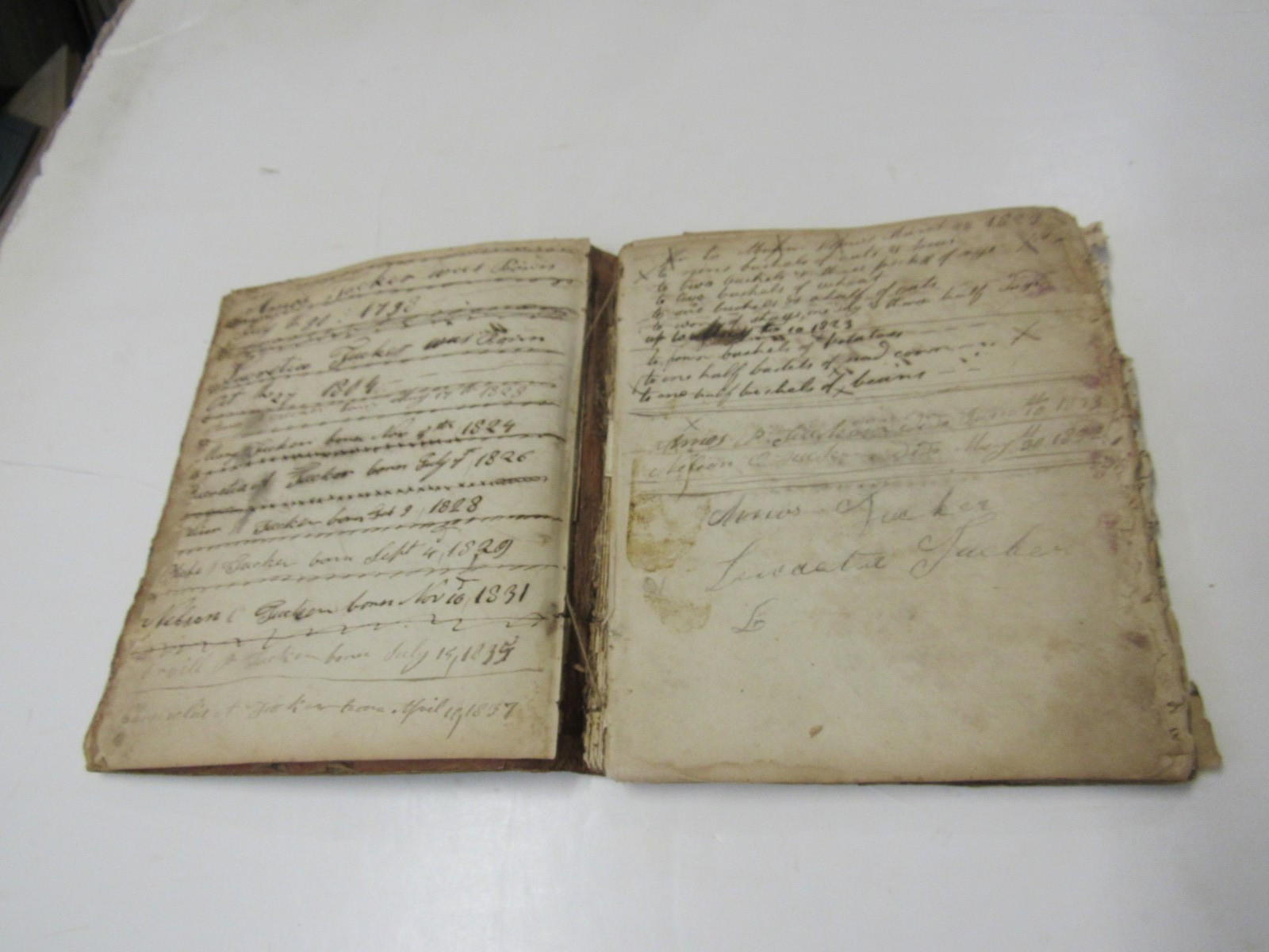 Manuscript Account Book of Amos Tucker, Buckfield, Maine 1823-1843