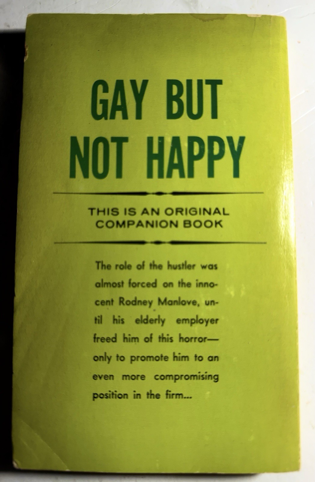 GAY BUT NOT HAPPY 1968 DICK DALE VINTAGE PULP NOVEL GAY INTEREST VERY RARE!