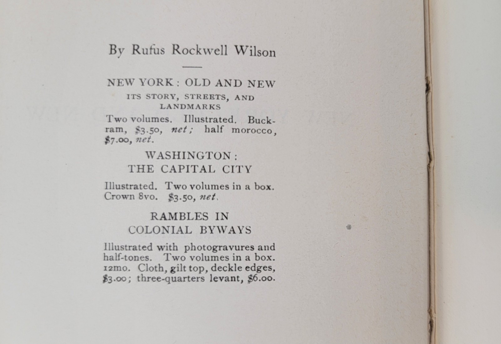 New York Old & New Its Story Streets & Landmarks Rufus Wilson Vol 1 of 2 1903 HC