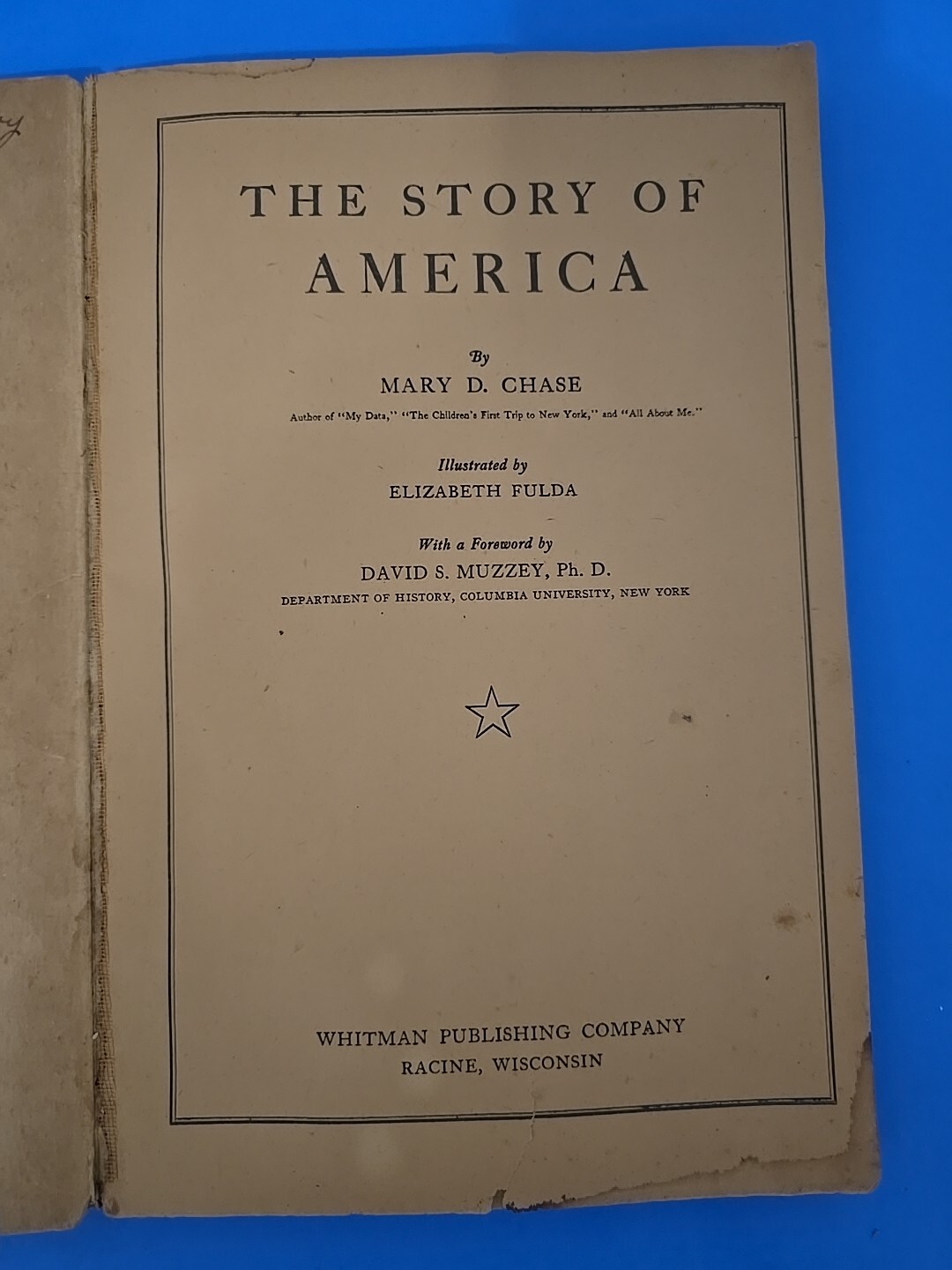 VTG 1935 The Story Of America By Mary D. Chase Paperback Whitman Publishing