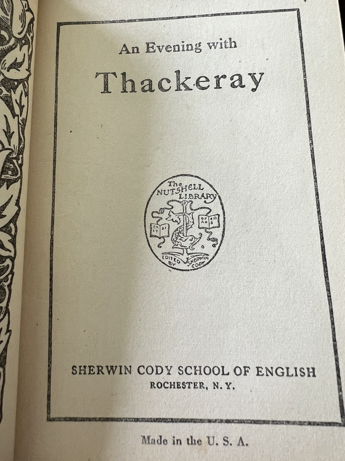 1907 AN EVENING WITH :LINCOLN,SHAKESPEARE DICKENS ,BURNS + More NUTSHELL LIBRARY