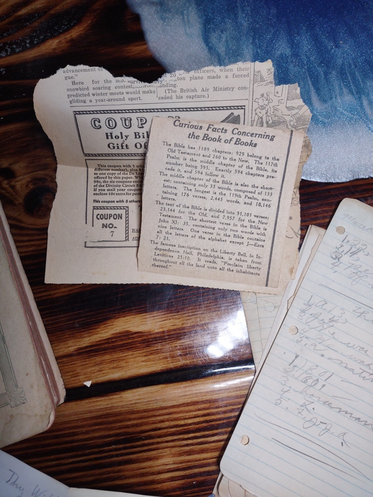 1901 Standard Bible w/ New Testament & Ephemera From 1940’s