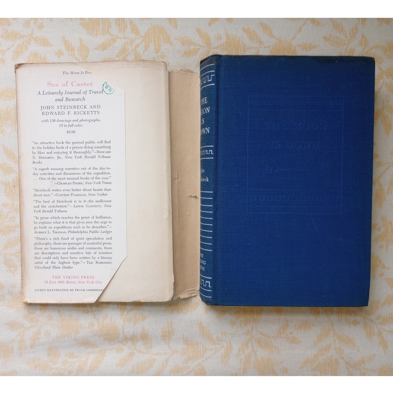 The Moon is Down by John Steinbeck 1ST EDITION & PRINT Viking Press 1942 HCDJ