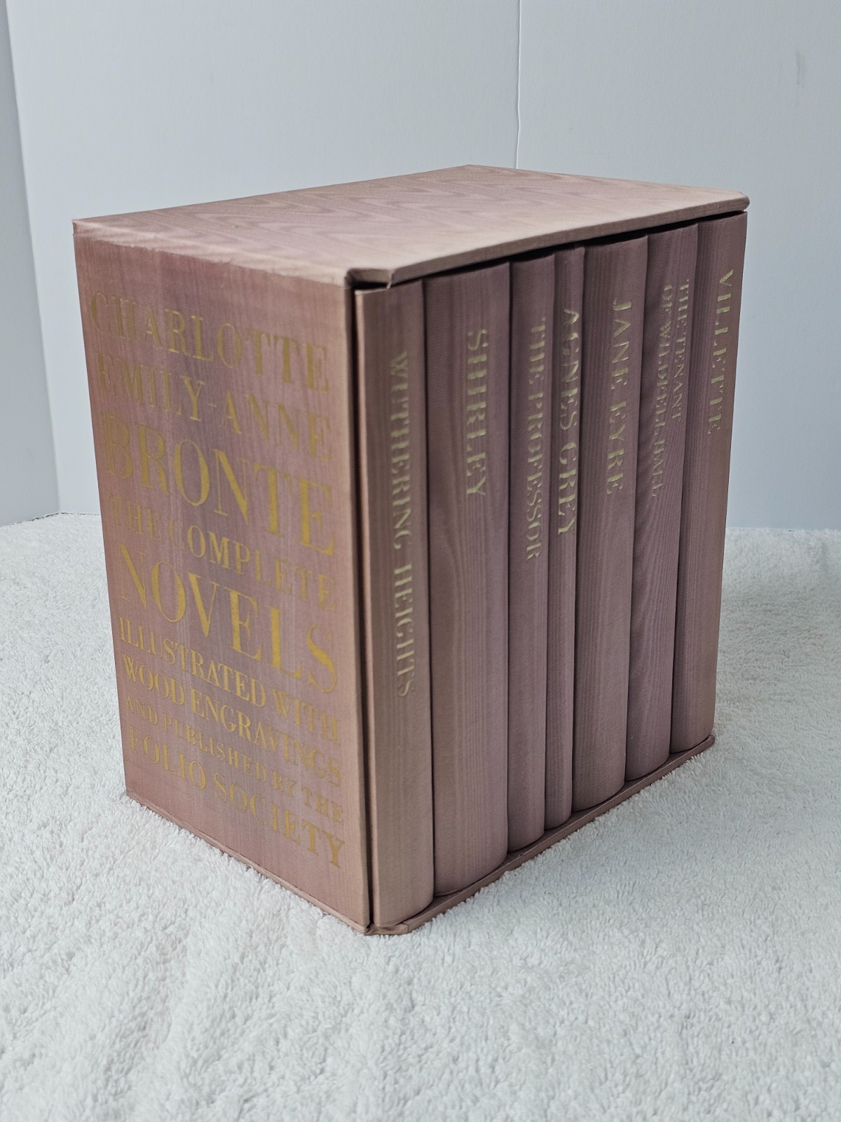 Bronte Complete Novels Folio Society Set 7 Vol Moire Silk Wood Engravings 1993