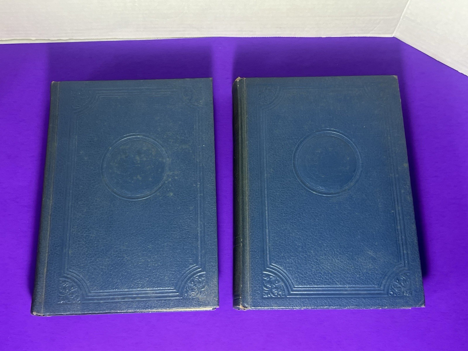 American Educator Encyclopedia Lot 4 Embossed Leather Vol 1,6,7,10 Staging Books