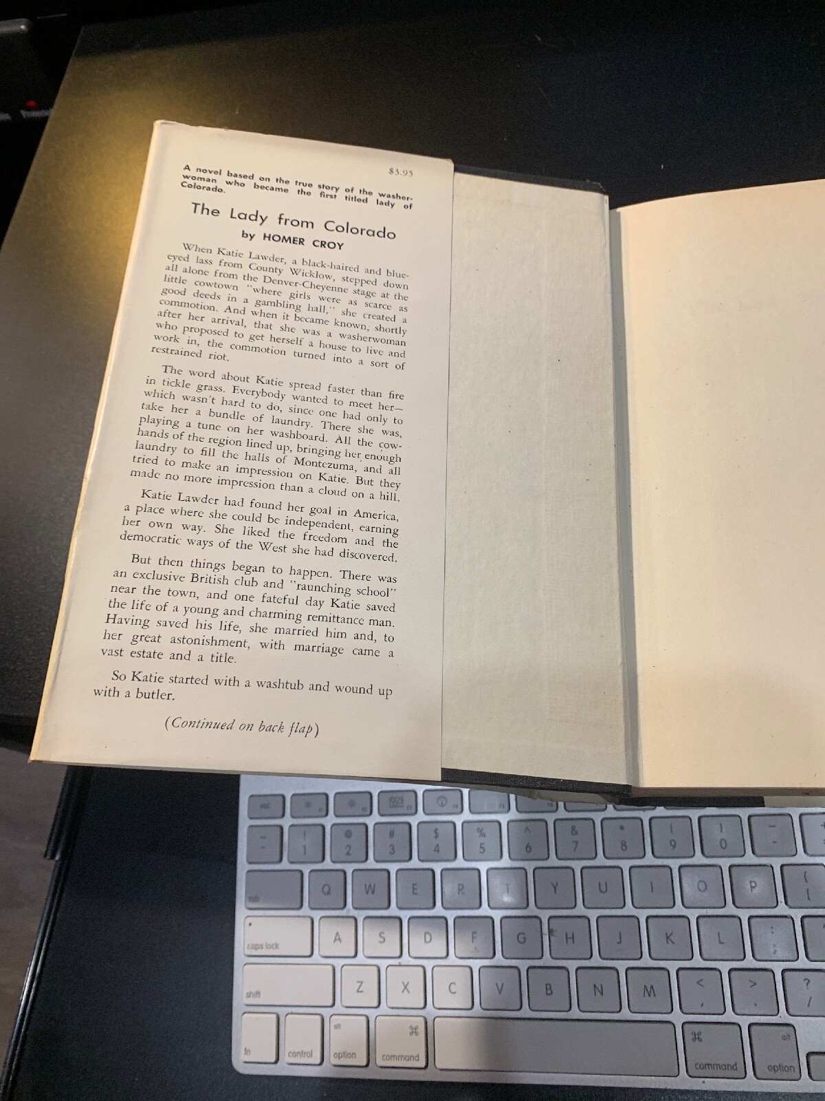 The Lady from Colorado (NoDust) by Homer Croy 1957 RARE 1st EDITION