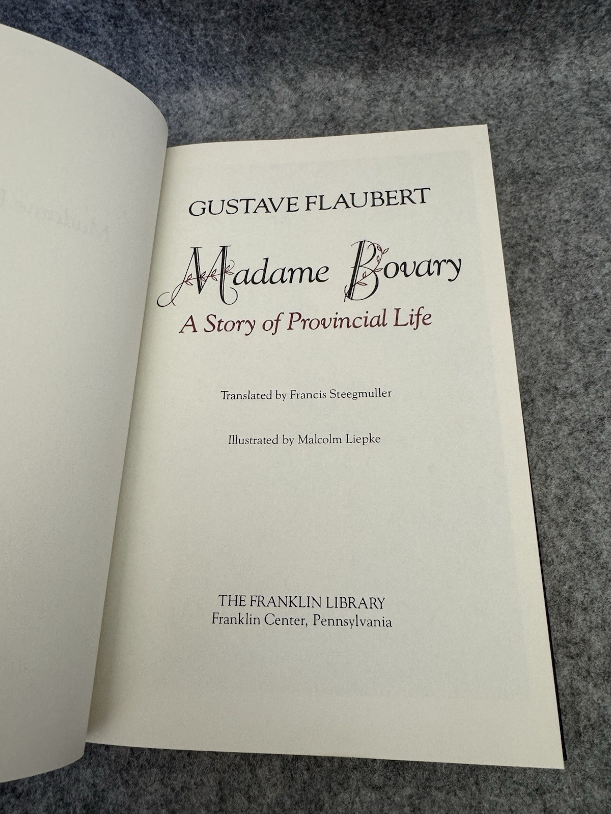 Madame Bovary Franklin Library 1979 Leather Gilt Illustrated Flaubert
