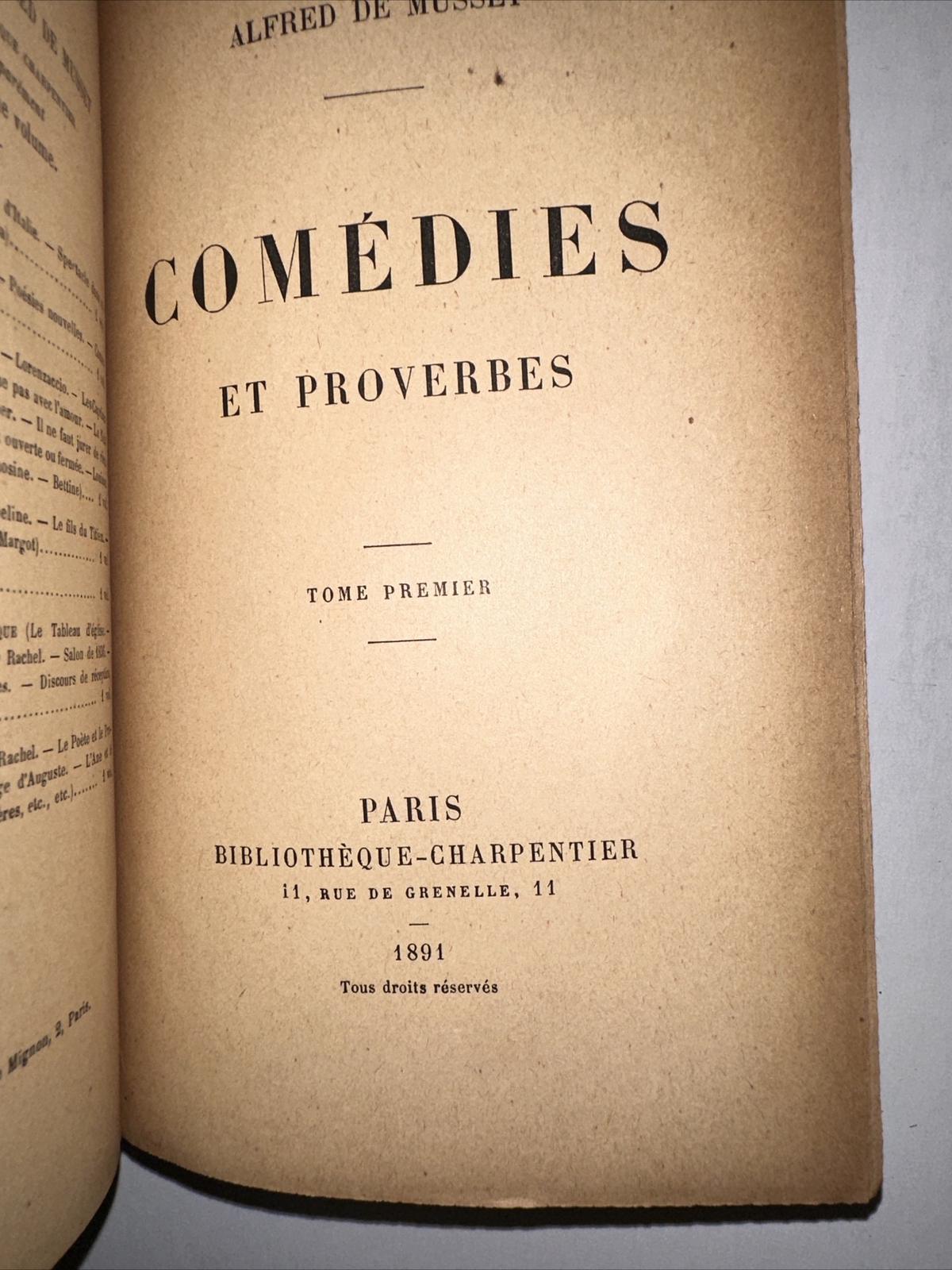 3 Book Set 1891 Original Nice Shape 1888 Paris Comedies Et Proverbes