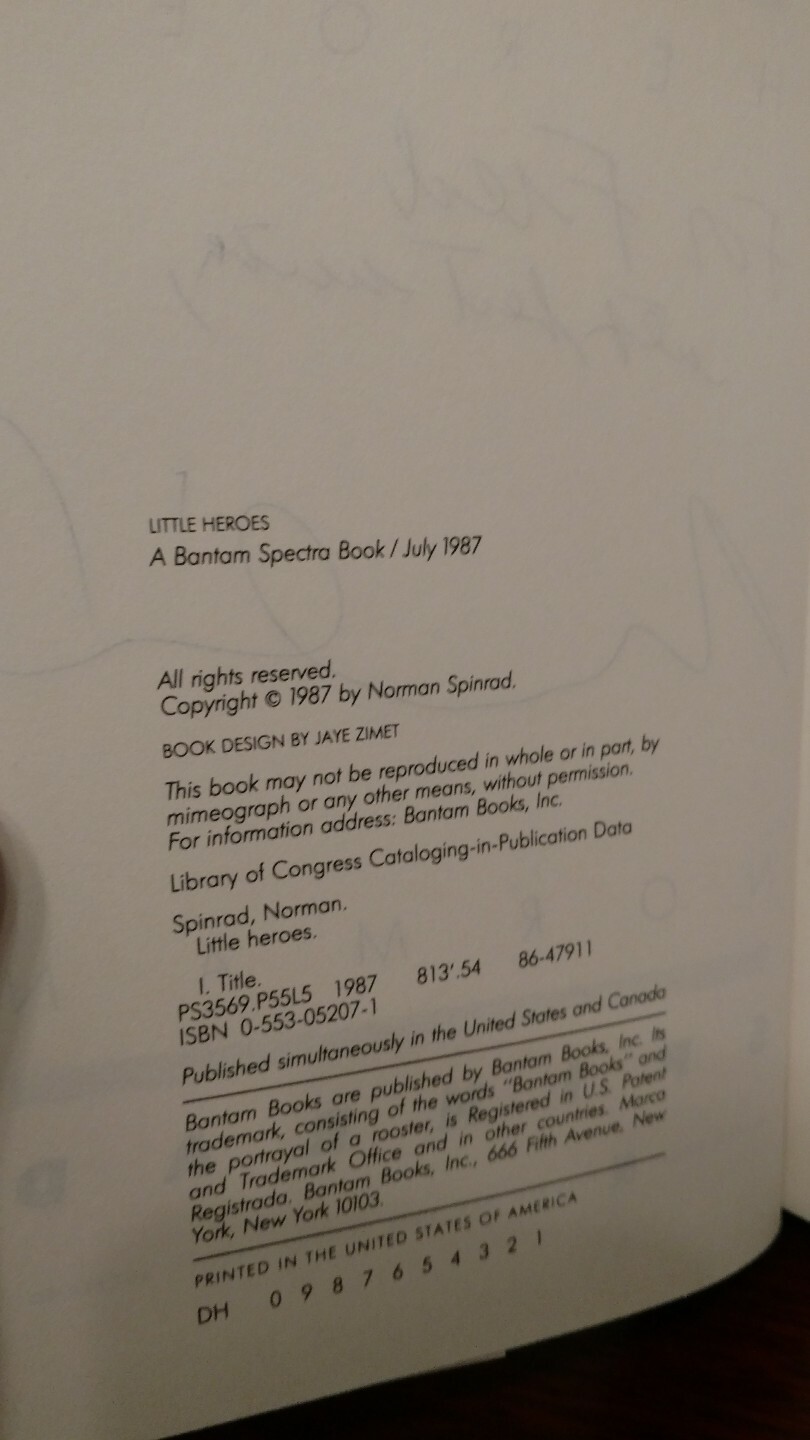 *SIGNED/INSCRIBED* Norman Spinrad LITTLE HEROES 1st Edition/ 1st Printing HCDJ