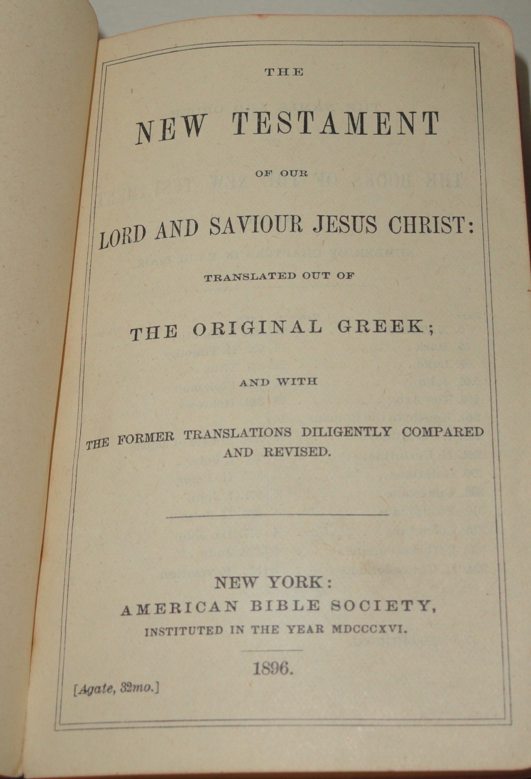 1896 Bible ~ The New Testament ~ Pocket Size ~ Embossed Red Leather