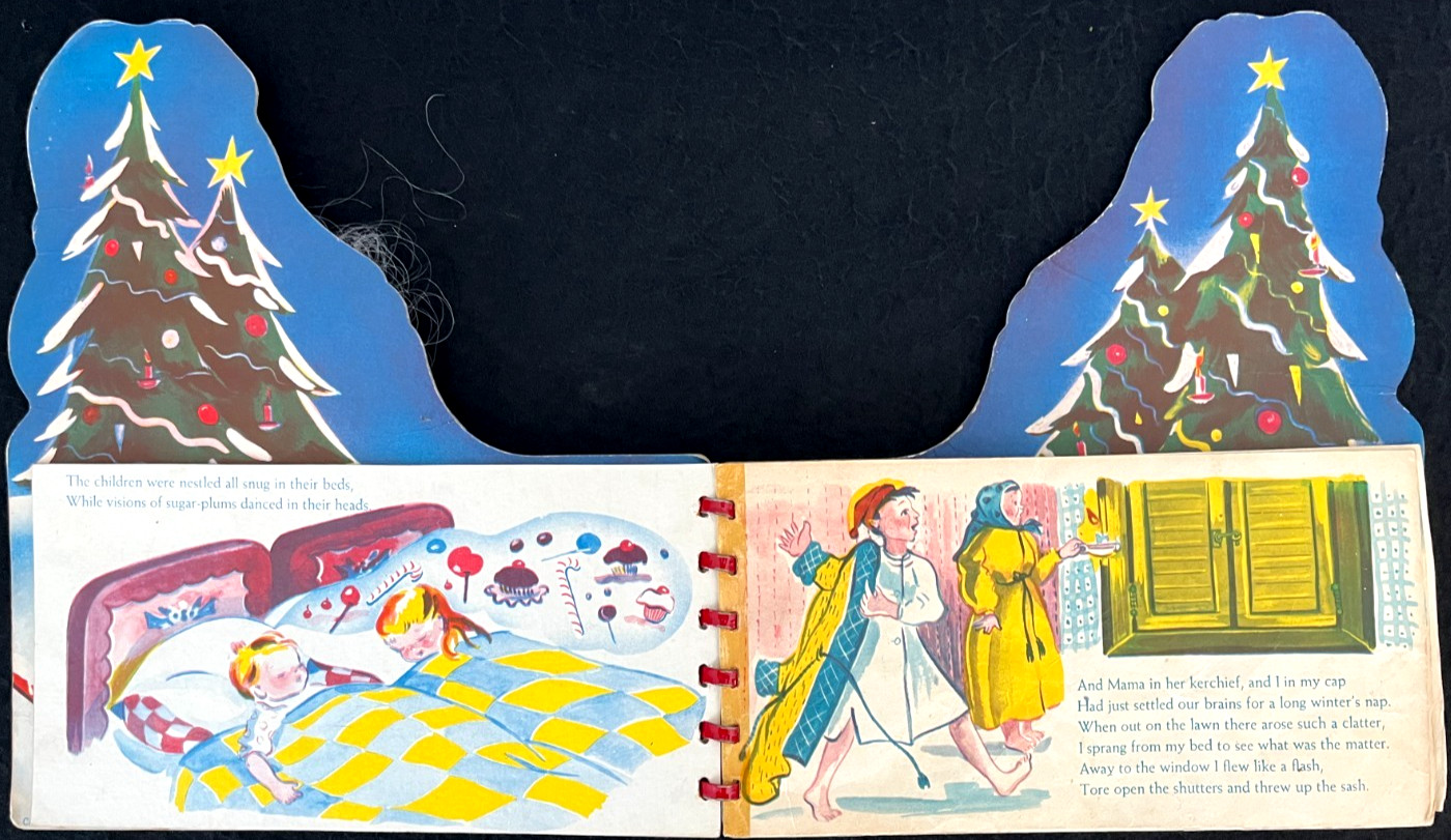 SANTA CLAUS BOOK, Night Before Christmas ~ 1947 children’s Capitol board book