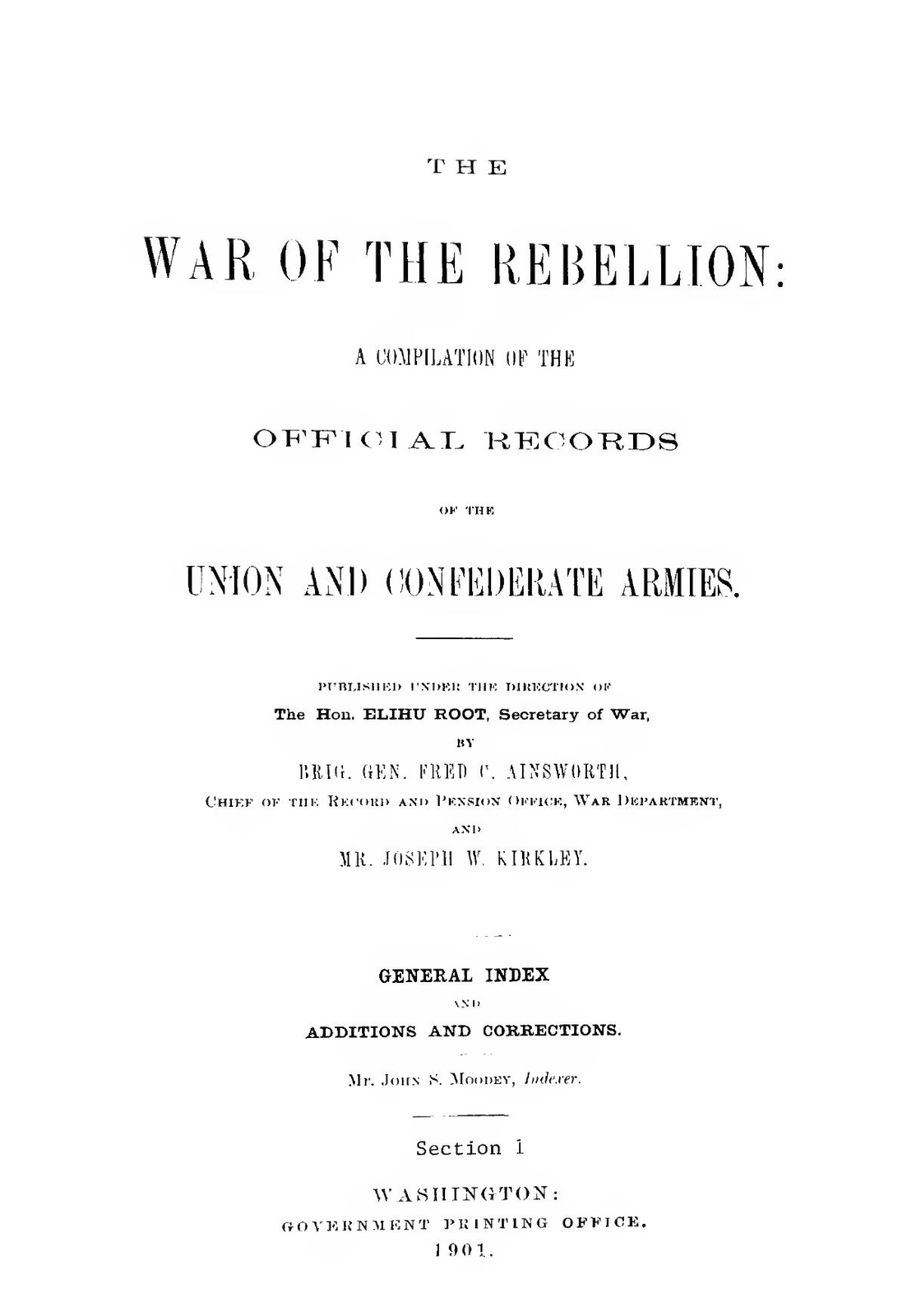 119 BOOKS – War of the Rebellion History & Genealogy – Official Records – USB