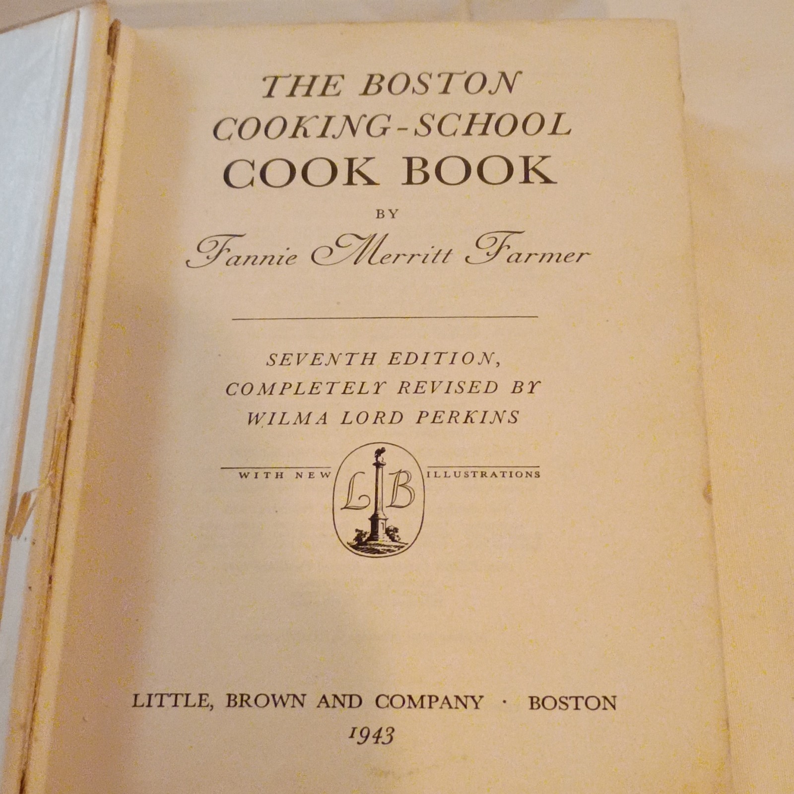 Fannie Merritt Farmer Little Brown 1943 Hardcover 7th Ed Illustrated Cooking