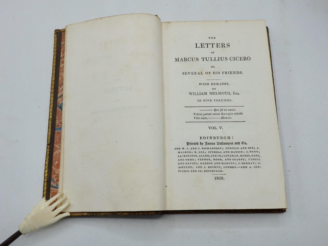 1808 THE LETTERS of MARCUS TULLIUS CICERO 5 Vol. Complete Full Leather