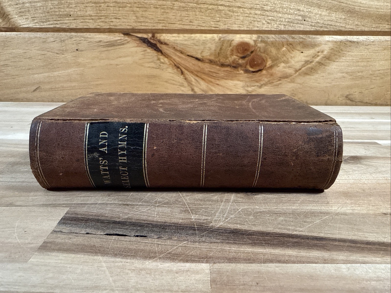 1858 PSALMS HYMNS SPIRITUAL SONGS isaac watts BOSTON leather ANTIQUE old