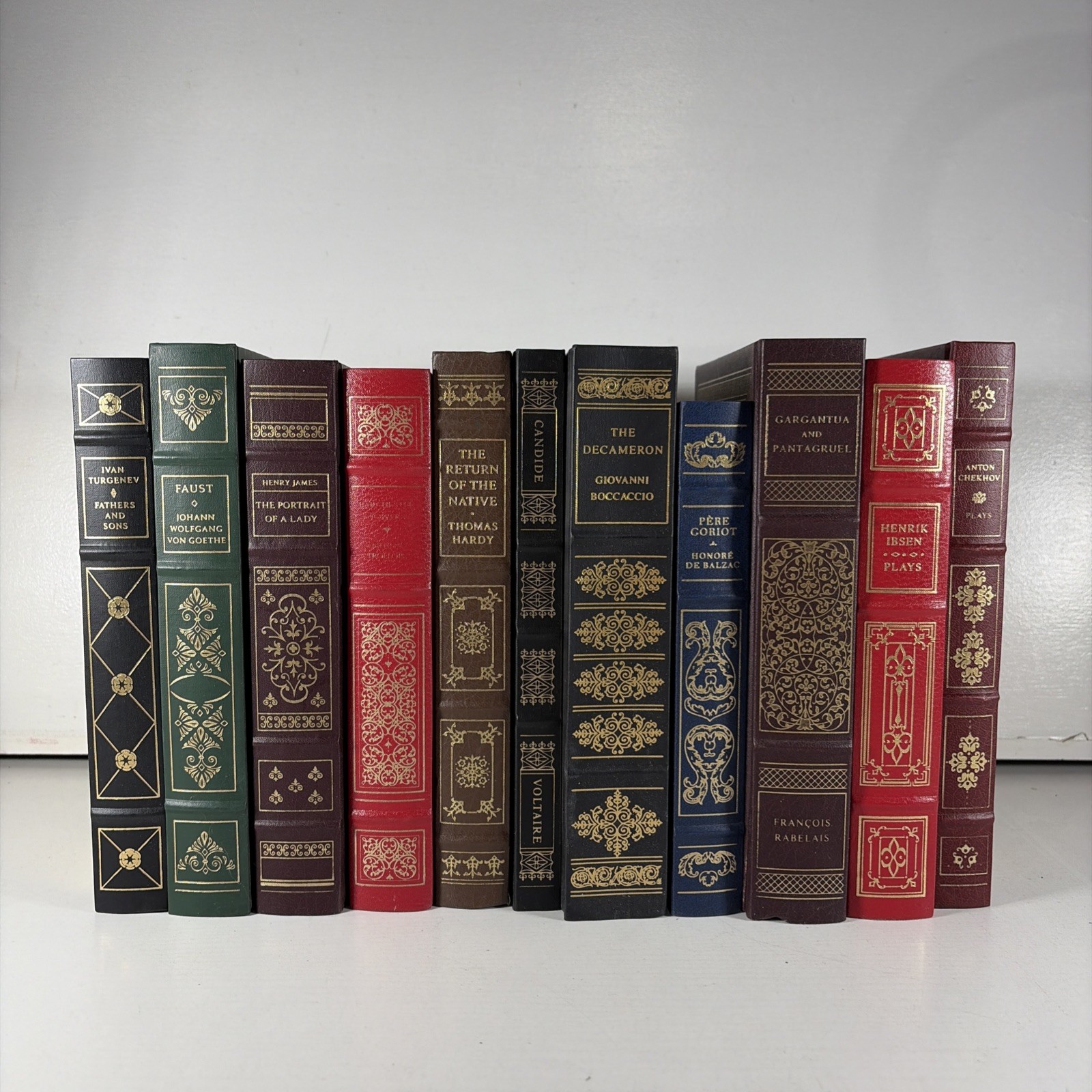 Franklin Library Lot of 11 Hardcover Staging Decorative Leather Bound Books