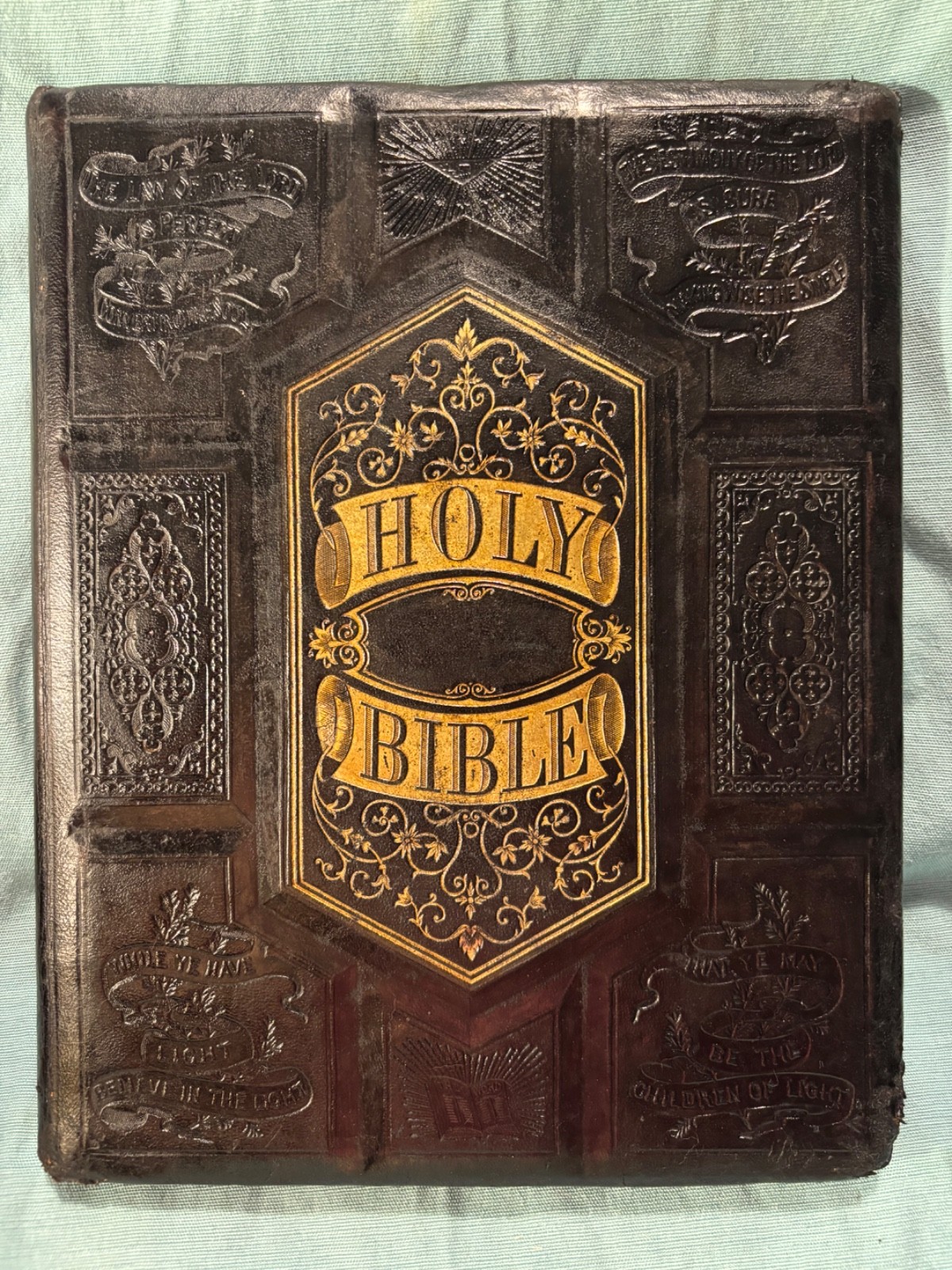 Pictorial Family Bible Salesman Sample 1874. Rare, intact, lovely, interesting