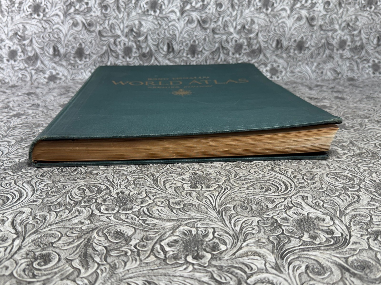 Antique 1942 Rand McNally World Atlas Premier Edition Book Maps Charts War Era