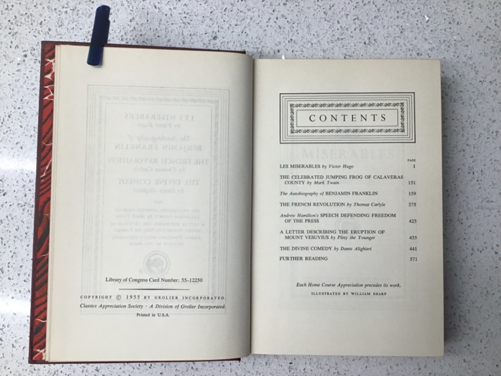 4 Volumes of Grolier Classics Appreciation Society Condensations 1955-57
