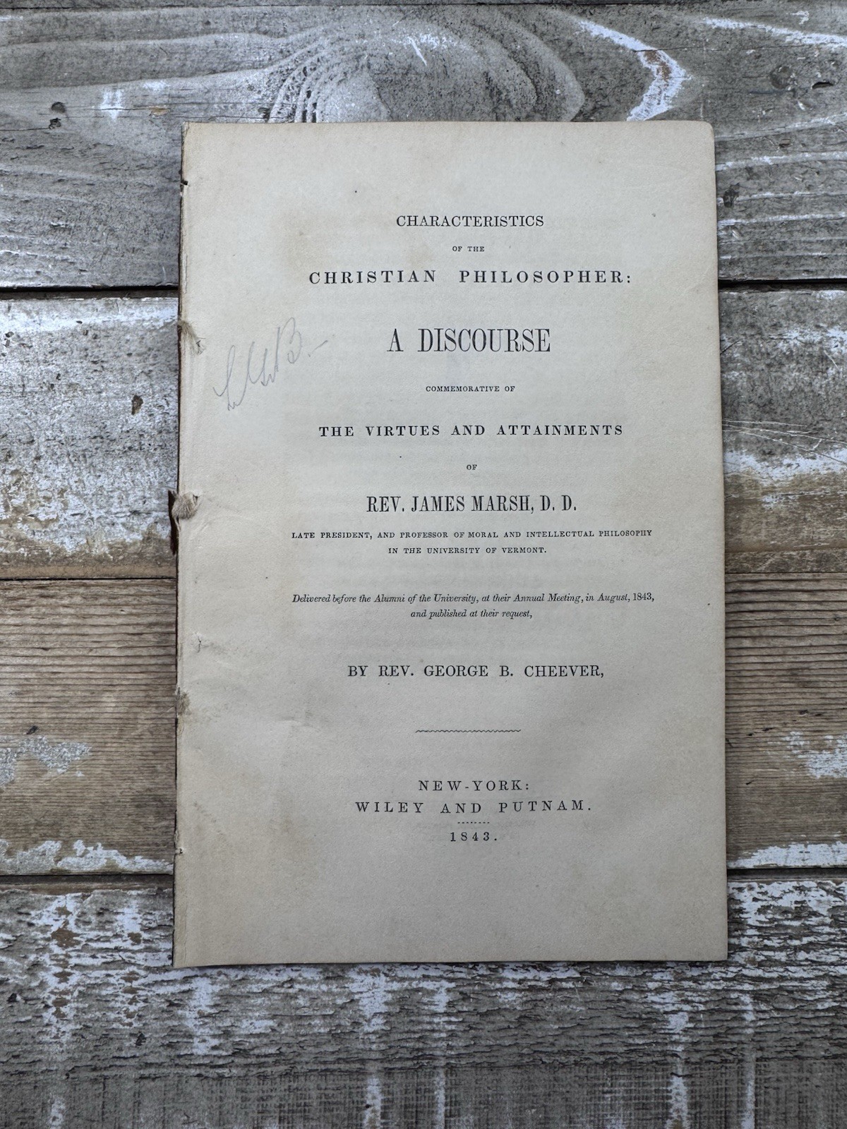 1843 Antique Religious Pamphlet “Characteristics of the Christian Philosopher”