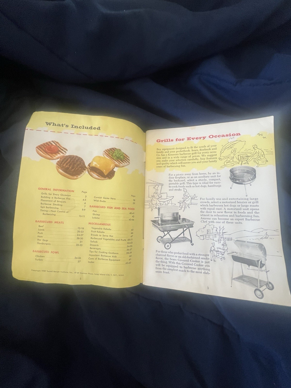 Vintage Let’s Cook Outdoors Cookbook Copyright 1959 Sears, Roebuck and CO USED