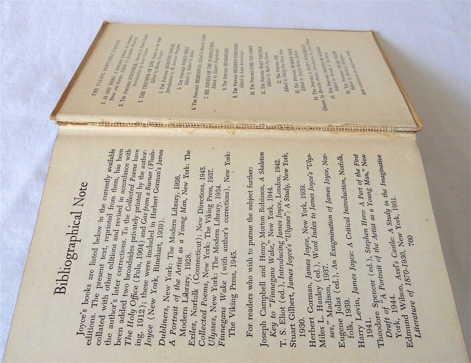 1947 The Portable JAMES JOYCE Hardcover Viking Press 1st Edition / 1st Printing