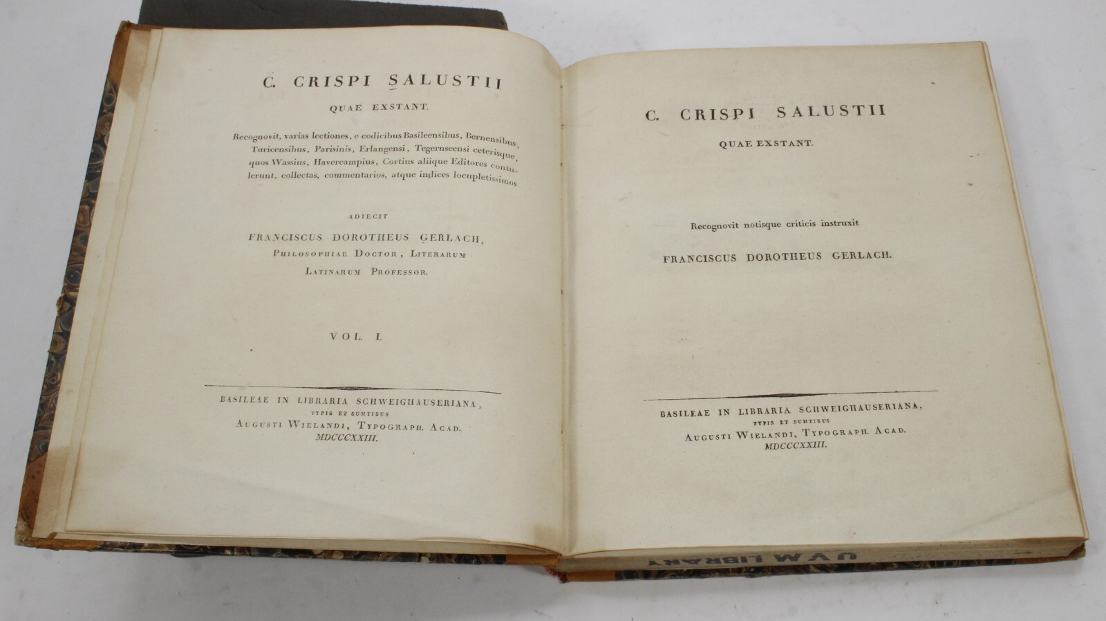 C. Crispi Salustii Quae Exstant., 1823, Volume 1 Only