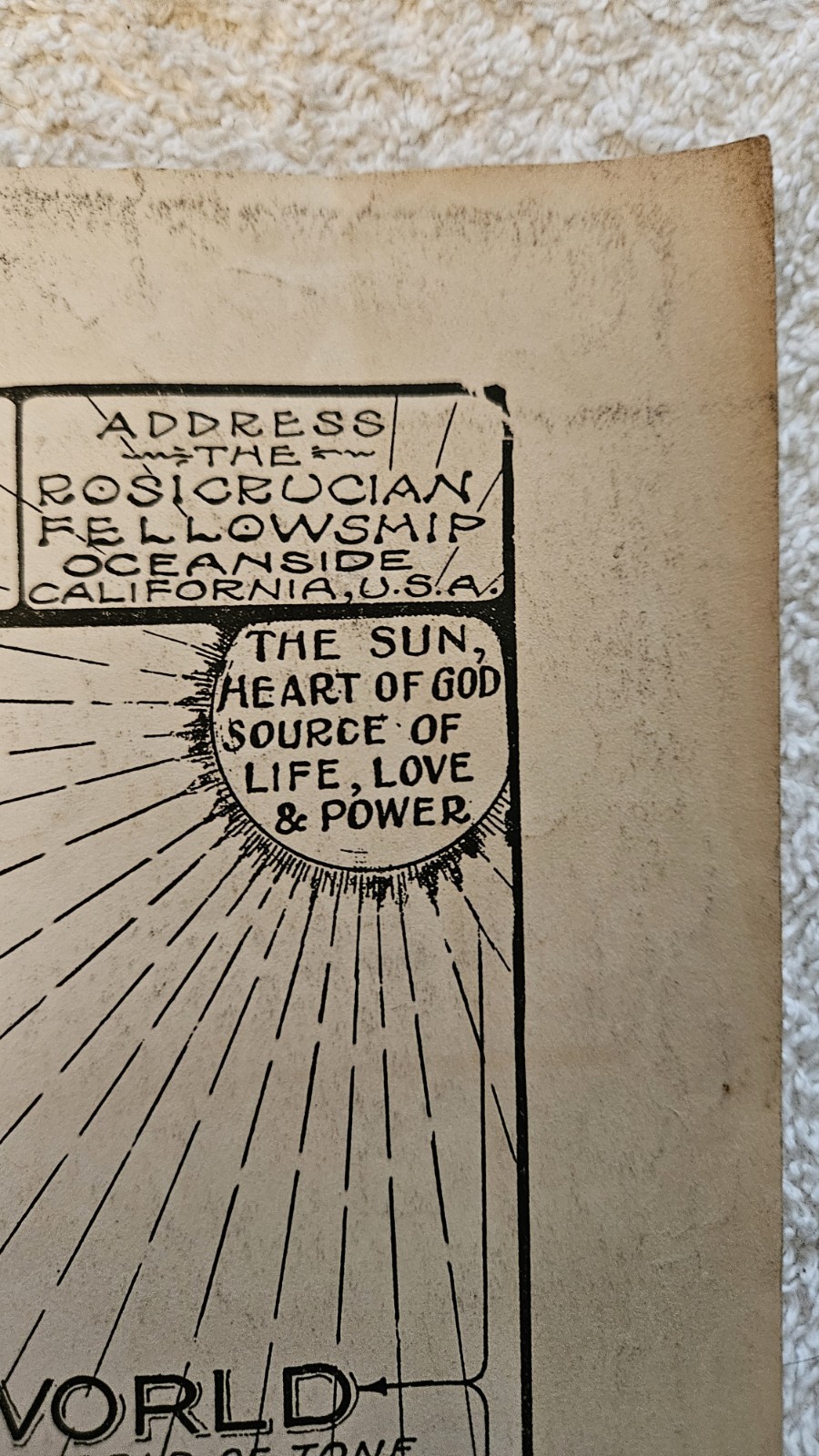 Original Occult Rosicrucian Fellowship Chart Max Heindel 1000 Year Life Cycle