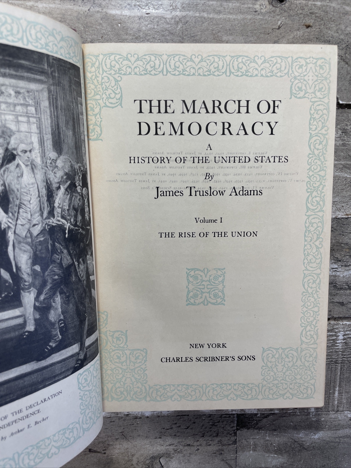 1933 Antique Political History Book “The March of Democracy” Illustrated