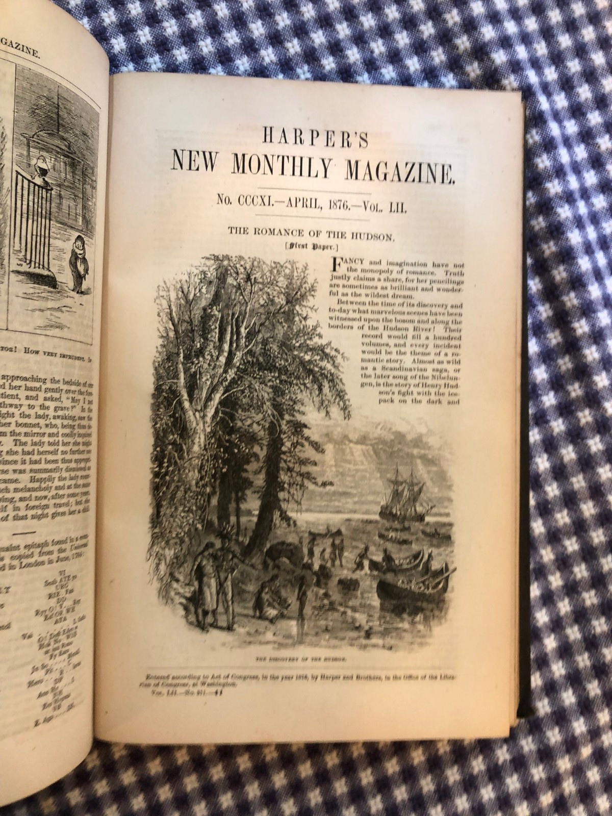 1876 HARPER’S NEW MONTHLY MAGAZINE 12/85-5/76 CARACACHURES, CAMBRIDGE, HUDSON VF