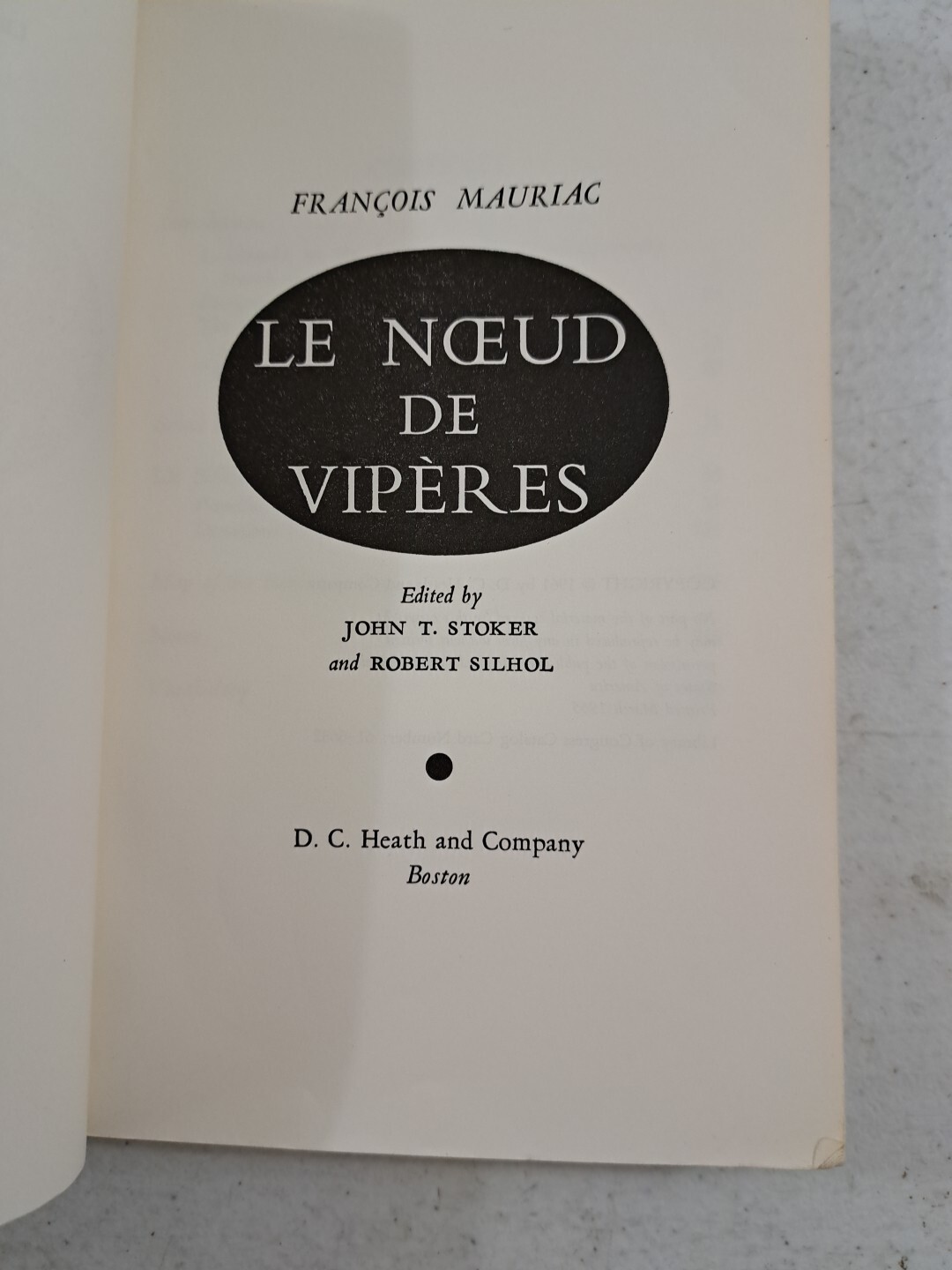Vintage PB 1961-Ed 1965 Print-Le Noeud De Viperes- Francois Mauriac