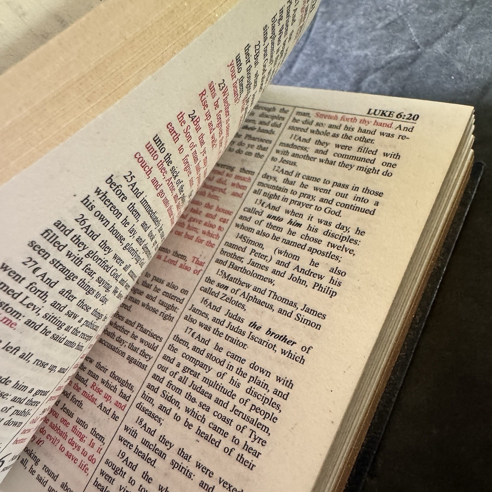 KJV New Testament Holy Bible Red Letter Edition Blue Faux Leather Pocket Size