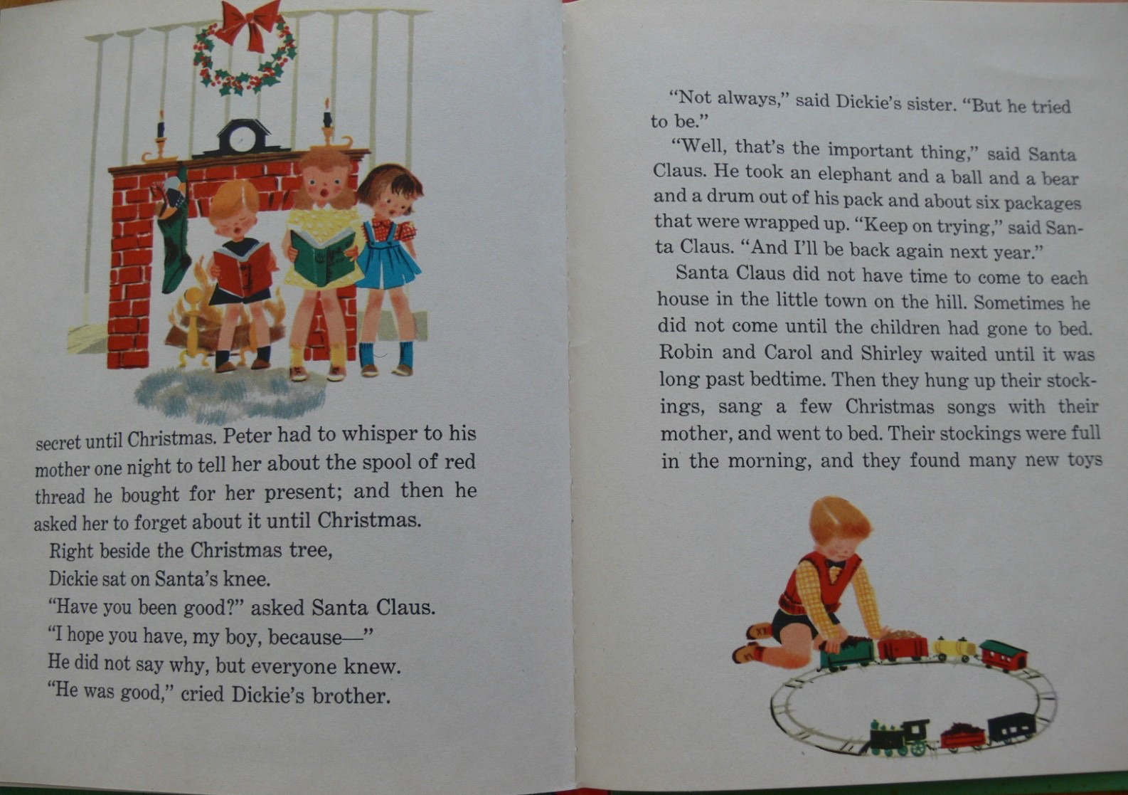Vintage Bonnie Book ~ THE LITTLE TOWN ON THE HILL with Stand-Up Toys ~ Mint