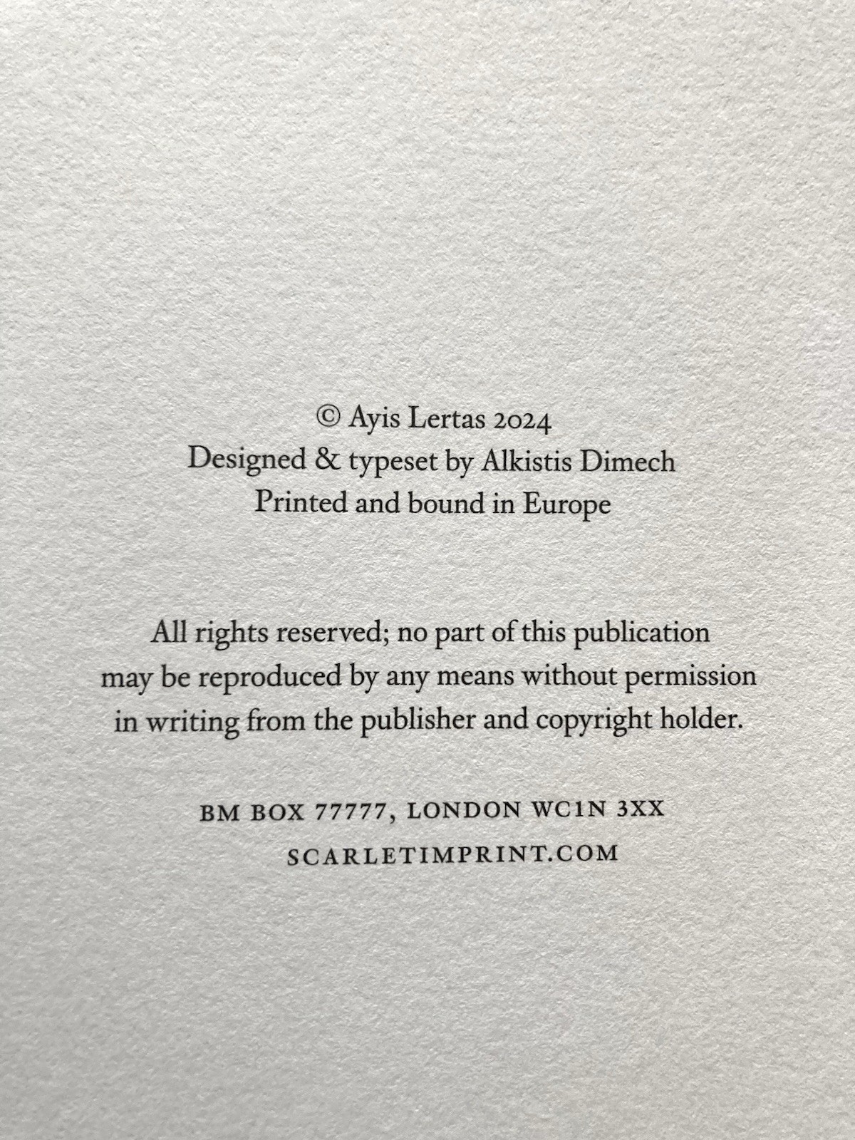 Arriton, Ayis Lertas, Scarlet Imprint, 2024, Limited Edition, #150. Like New.