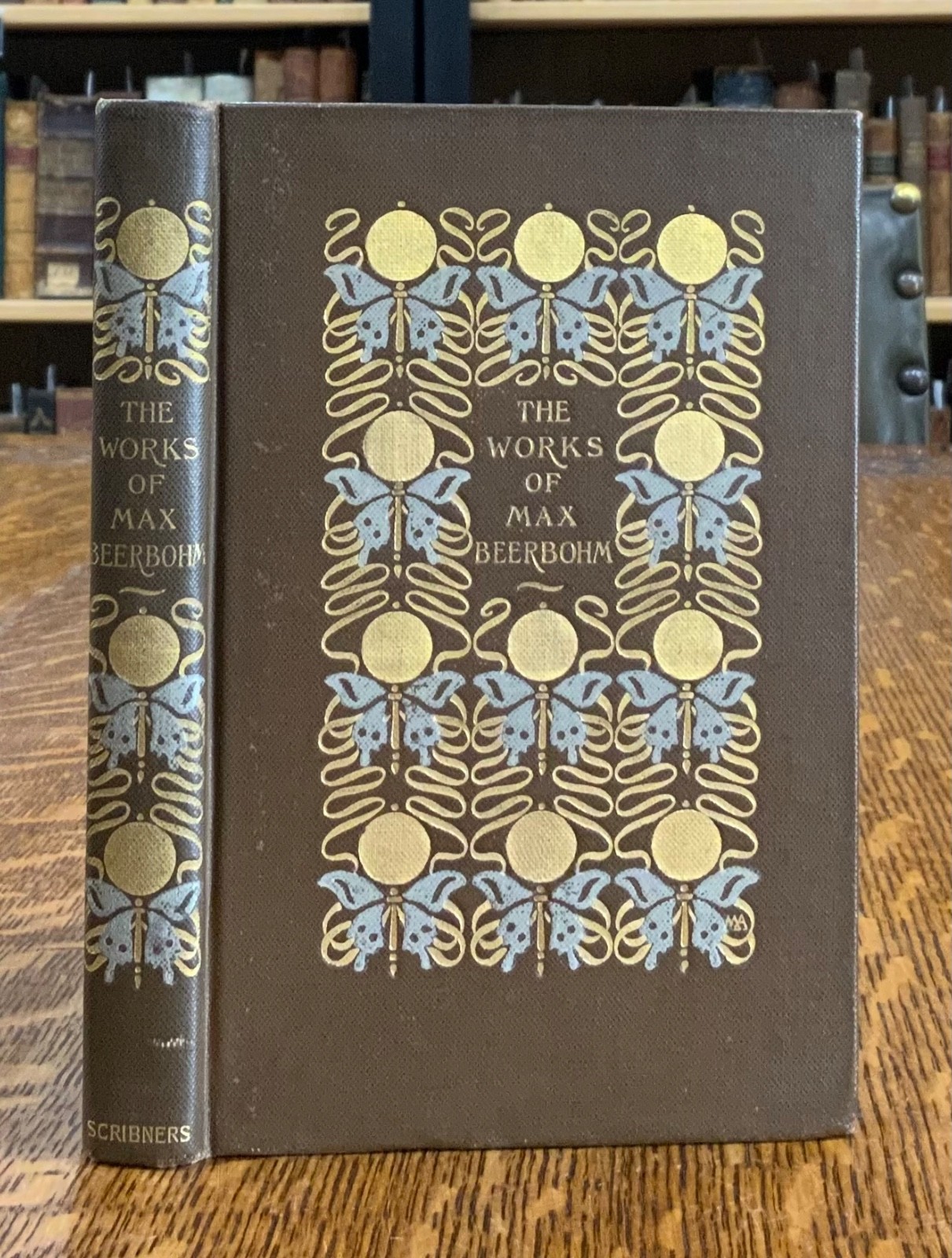 1896 Works of Max Beerbohm 1st Edition Margaret Armstrong Finely Deco Binding