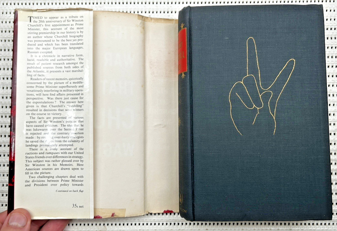 World War II The War That Churchill Waged Hardcover DJ First Edition 472pg