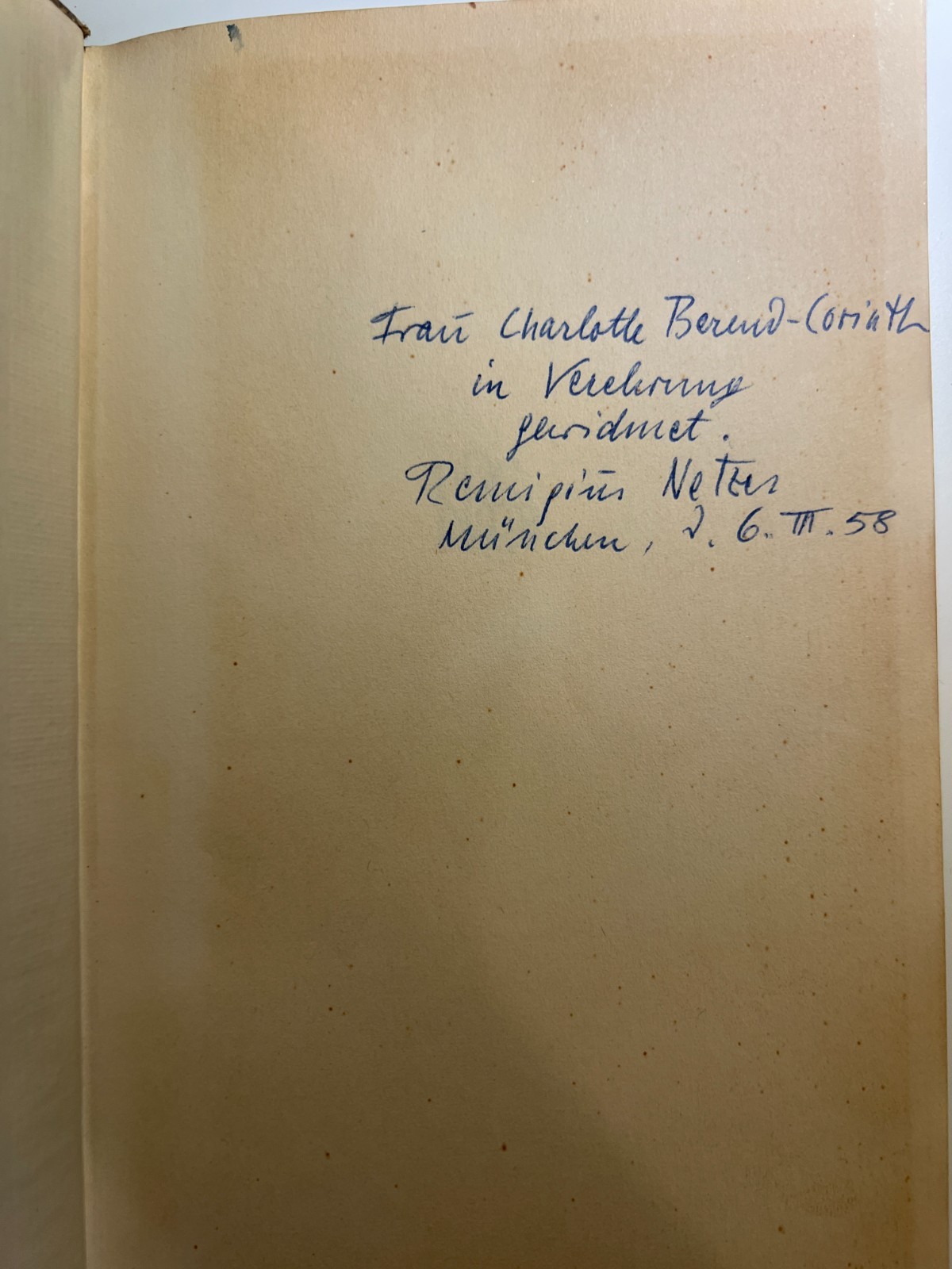 Lovis Corinth GRAPHIK 1st Edition 1st Printing – INSCRIBED Family Provenance
