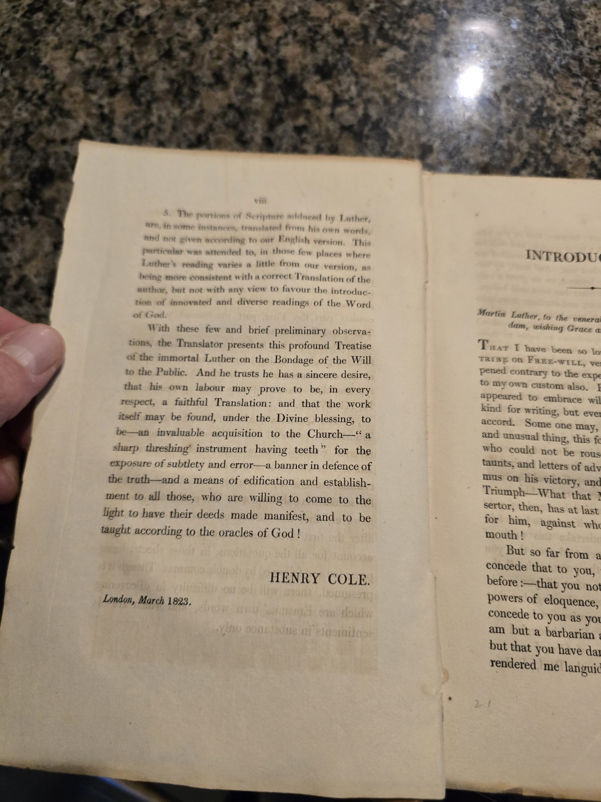RARE 1823 Martin Luther On The Bondage Of The Will (H. Cole) 1st Ed. NO COPIES!