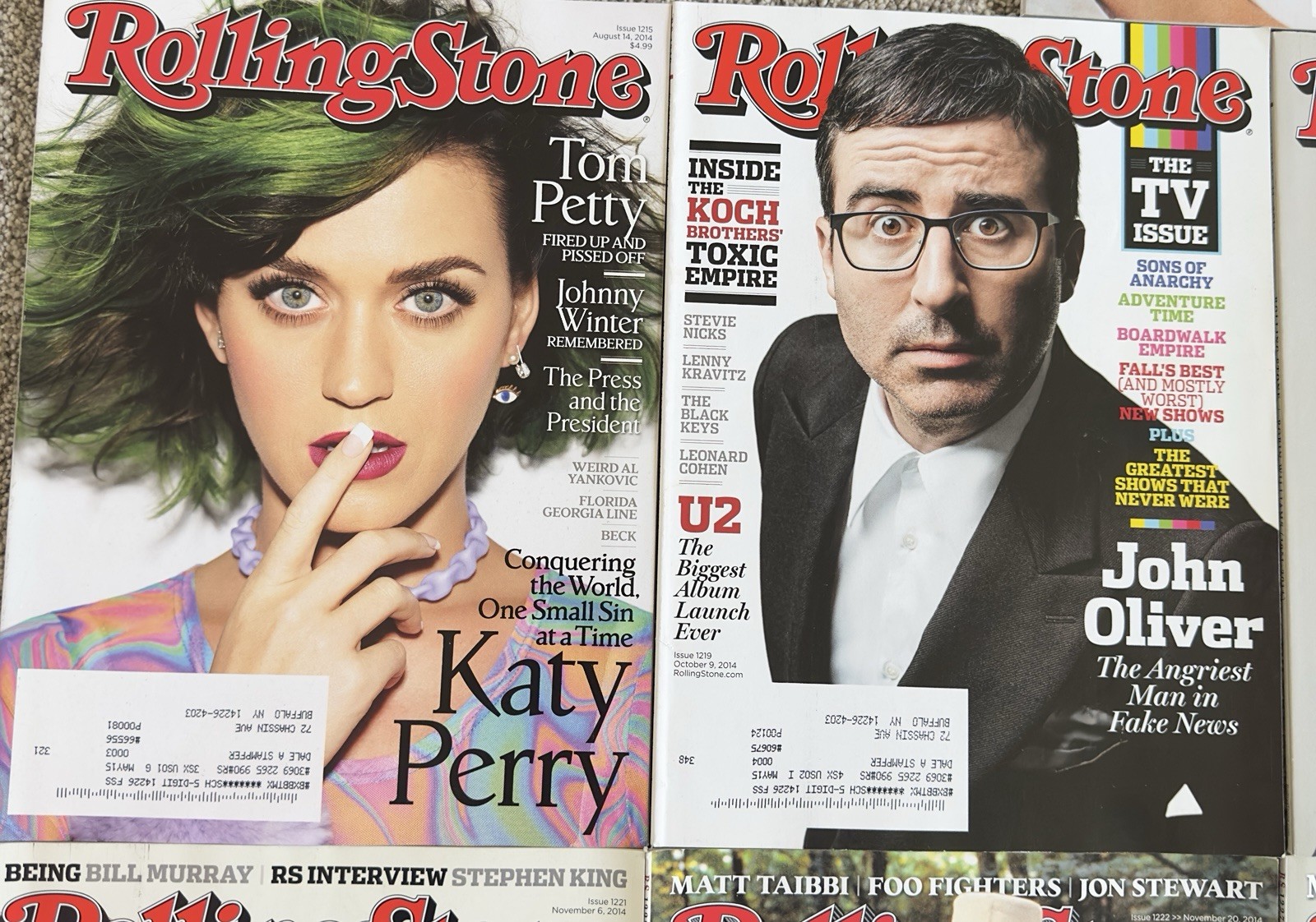 Vintage Rolling Stone Magazine Lot of 13 2014/2015 Issues #1214 Thru #1243 C3