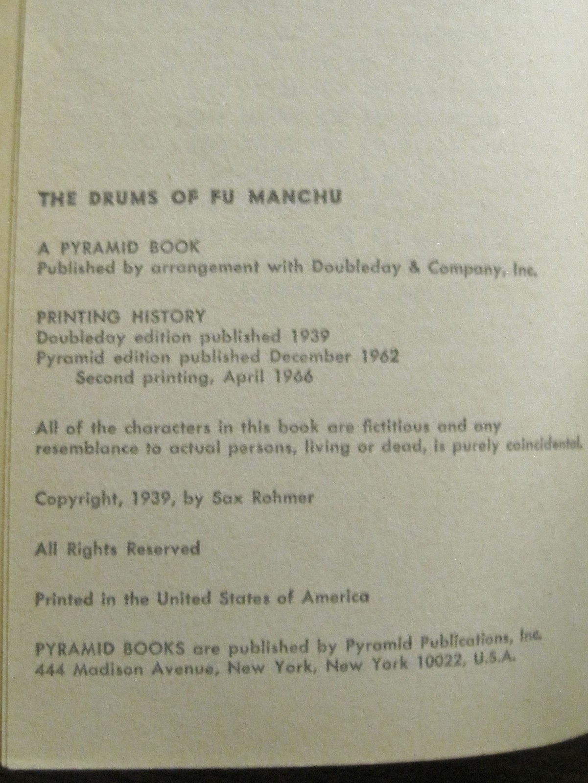 Vintage – Sax Rohmer FU MANCHU – 9 Pyramid Paperback Book Lot – Pulp Thrillers