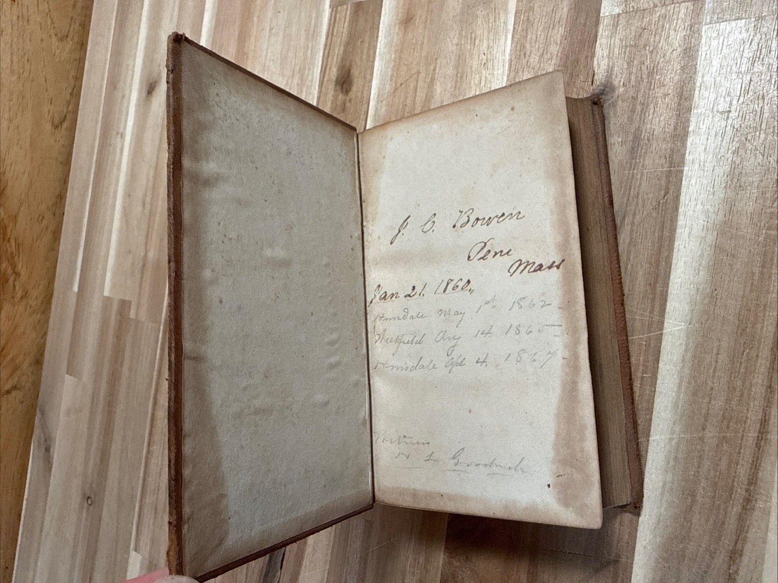 1858 PSALMS HYMNS SPIRITUAL SONGS isaac watts BOSTON leather ANTIQUE old
