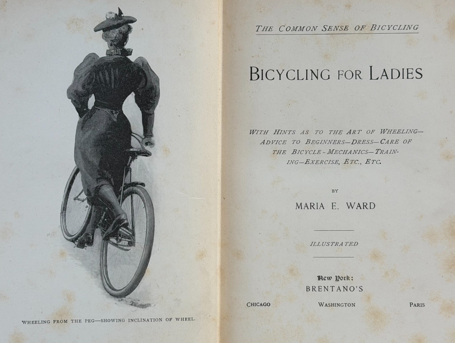 1896 Bicycling For Ladies Maria Ward 1st Ed. Alice Austen Bicycle Cycling ~ RARE