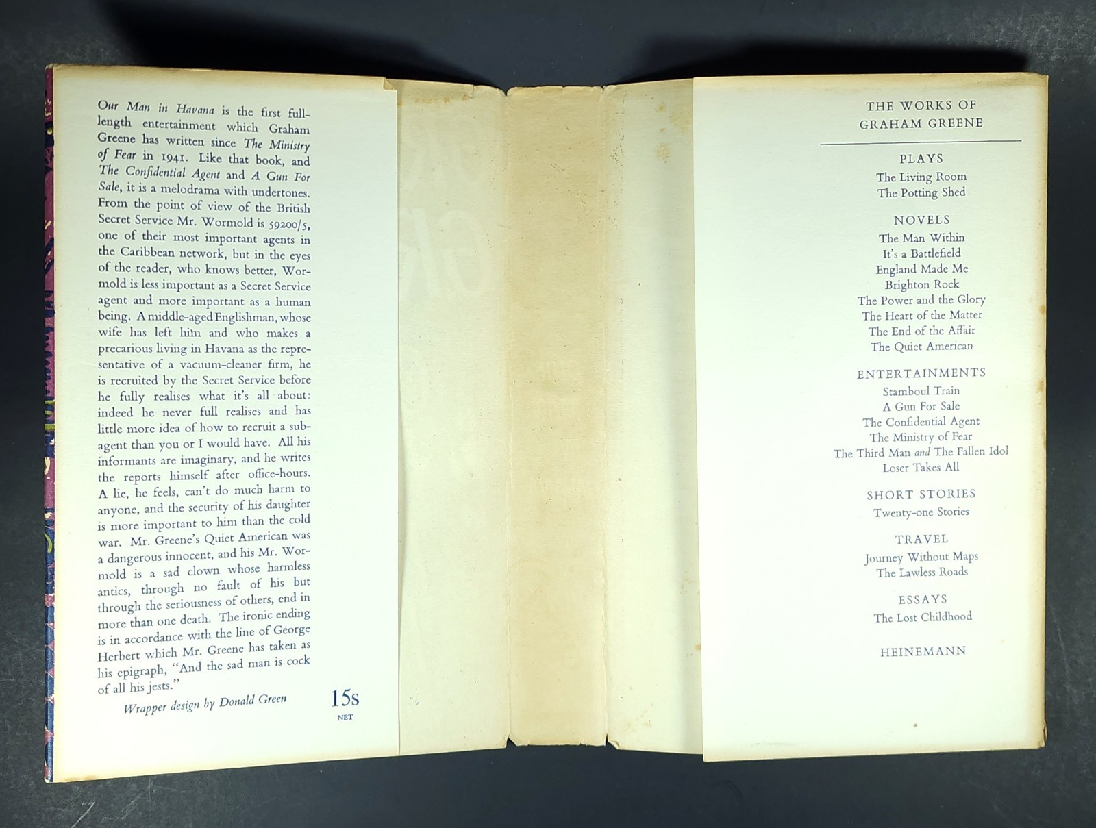 Our Man in Havana Graham Greene First Edition Original Dust Jacket 1958 Cuba